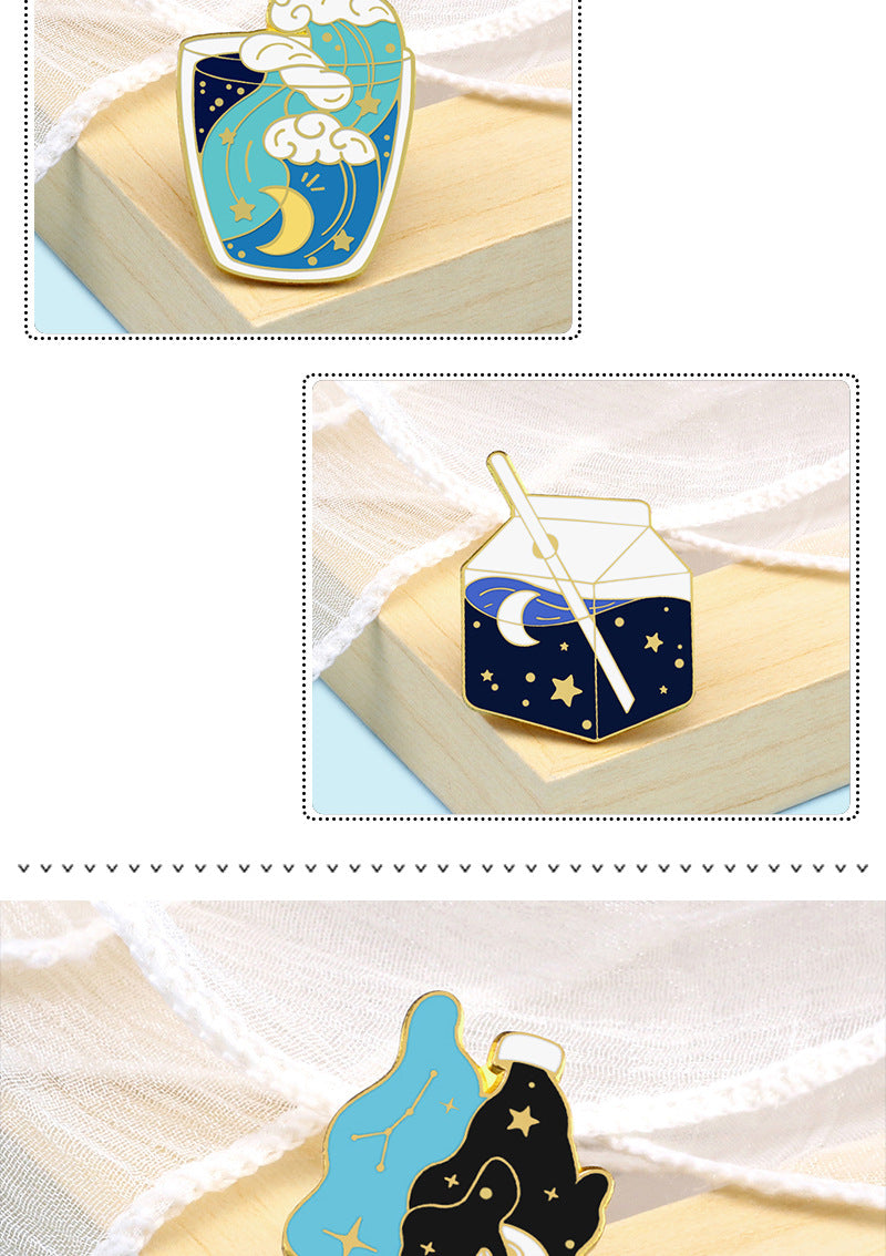 Universe Pattern Brooch Pin Featuring Multicolor Design For Stylish Accessory