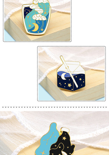 Universe Pattern Brooch Pin Featuring Multicolor Design For Stylish Accessory