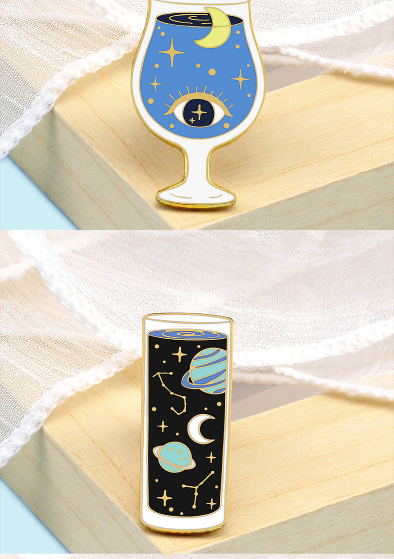 Universe Pattern Brooch Pin Featuring Multicolor Design For Stylish Accessory