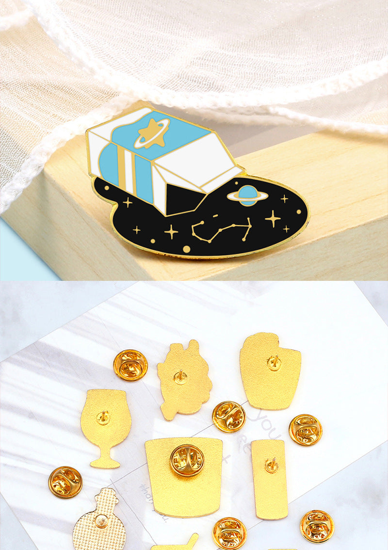 Universe Pattern Brooch Pin Featuring Multicolor Design For Stylish Accessory