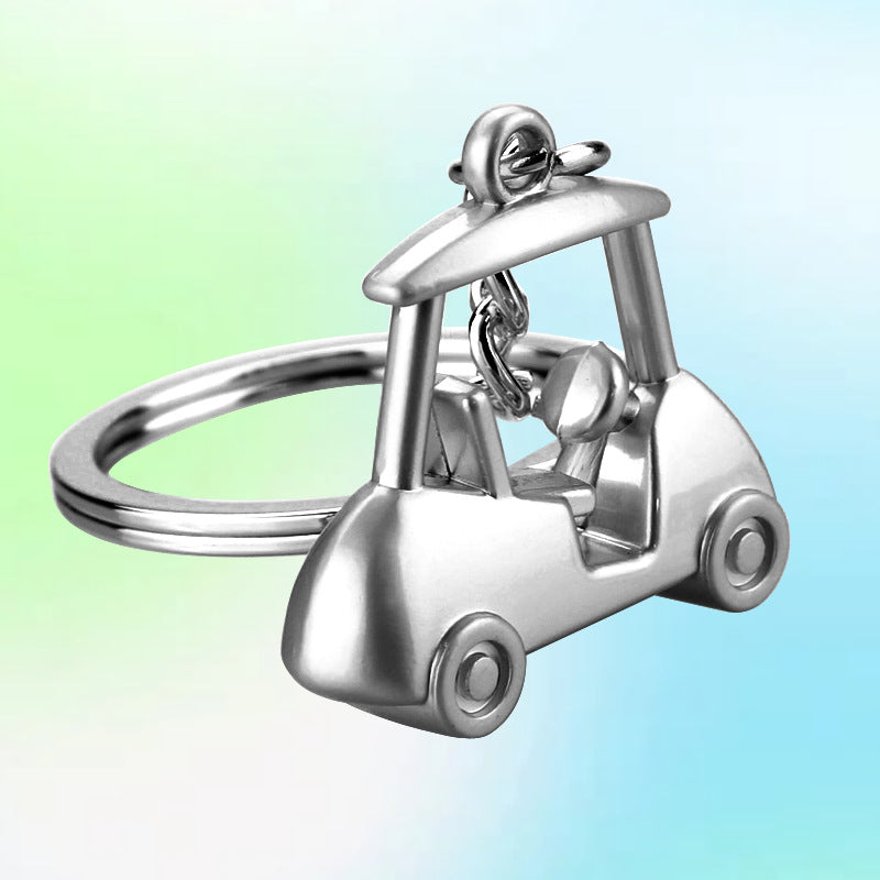 Golf Keychain In Golden Alloy, Stylish And Durable Keychain Accessory