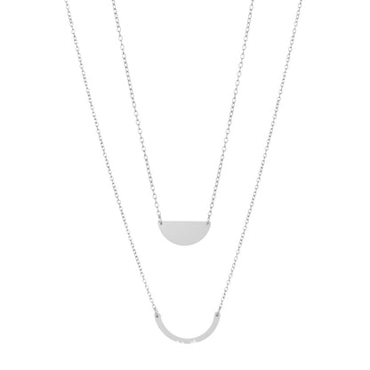 Round Pattern Double Layer Necklaces For Unisex Featuring Durable 304 Stainless Steel Material