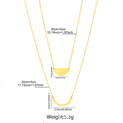 Round Pattern Double Layer Necklaces For Unisex Featuring Durable 304 Stainless Steel Material