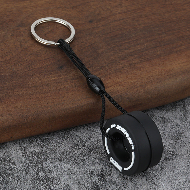 Tires Pattern PVC Keychain In Red, Durable And Stylish Keychain Accessory
