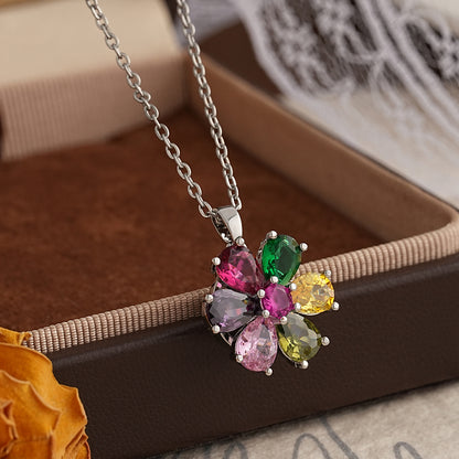 Sweet Flower Jewelry Set For Women Featuring Platinum Plated Design With Durable Copper Material