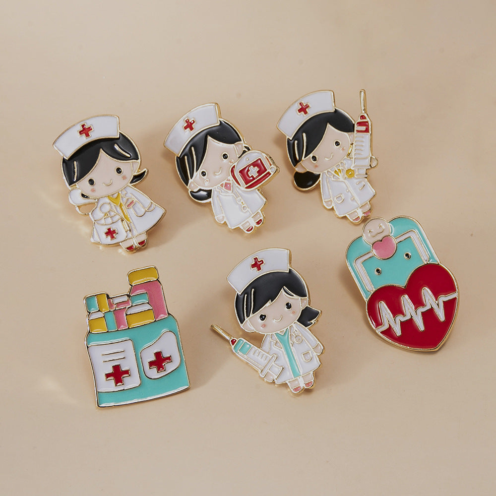Cartoon Angel Human Pin Brooches In Multicolor Featuring Unique Design