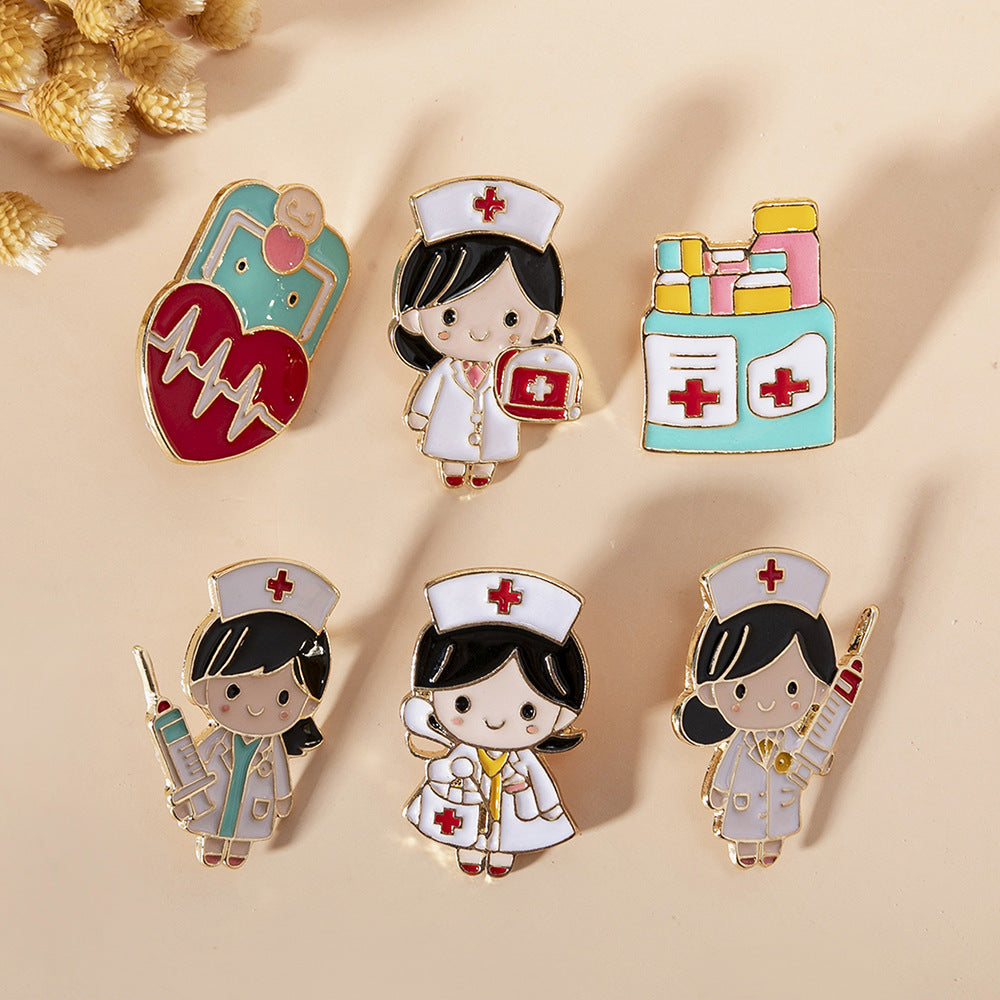 Cartoon Angel Human Pin Brooches In Multicolor Featuring Unique Design