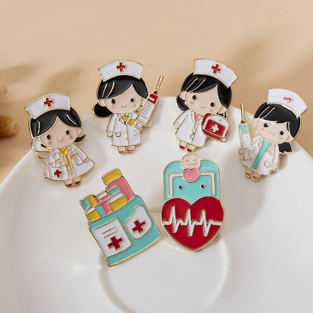 Cartoon Angel Human Pin Brooches In Multicolor Featuring Unique Design