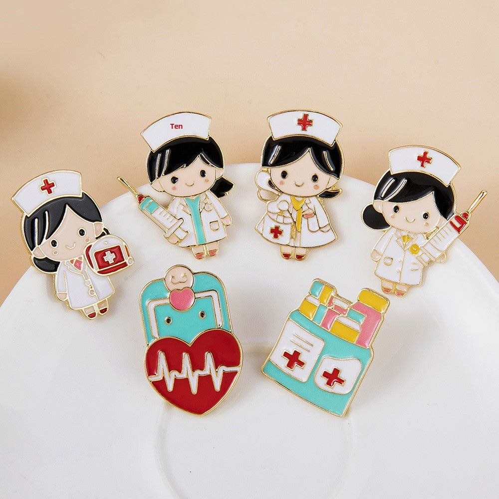 Cartoon Angel Human Pin Brooches In Multicolor Featuring Unique Design