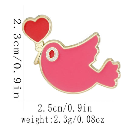 Heart Shape Letter Pin Brooch In Alloy, Perfect For Valentine's Day