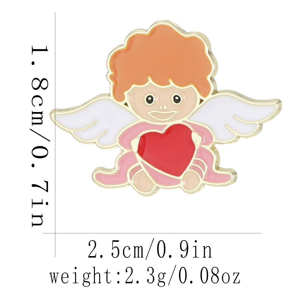 Heart Shape Letter Pin Brooch In Alloy, Perfect For Valentine's Day
