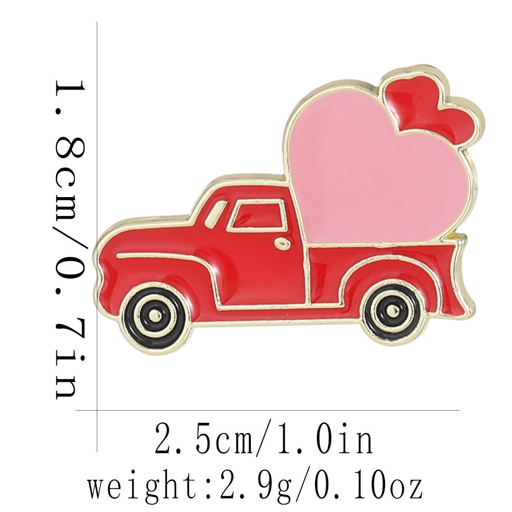 Heart Shape Letter Pin Brooch In Alloy, Perfect For Valentine's Day
