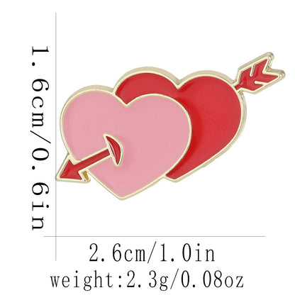 Heart Shape Letter Pin Brooch In Alloy, Perfect For Valentine's Day