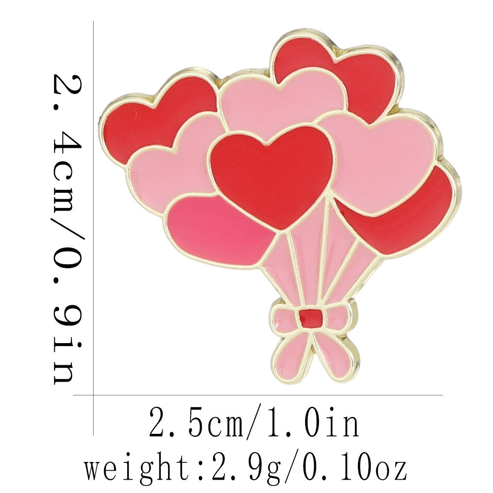 Heart Shape Letter Pin Brooch In Alloy, Perfect For Valentine's Day