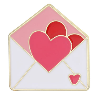 Heart Shape Letter Pin Brooch In Alloy, Perfect For Valentine's Day