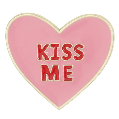Heart Shape Letter Pin Brooch In Alloy, Perfect For Valentine's Day