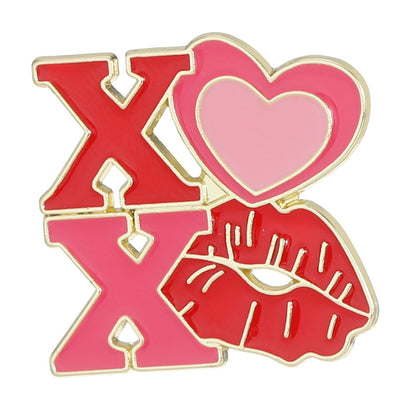 Heart Shape Letter Pin Brooch In Alloy, Perfect For Valentine's Day