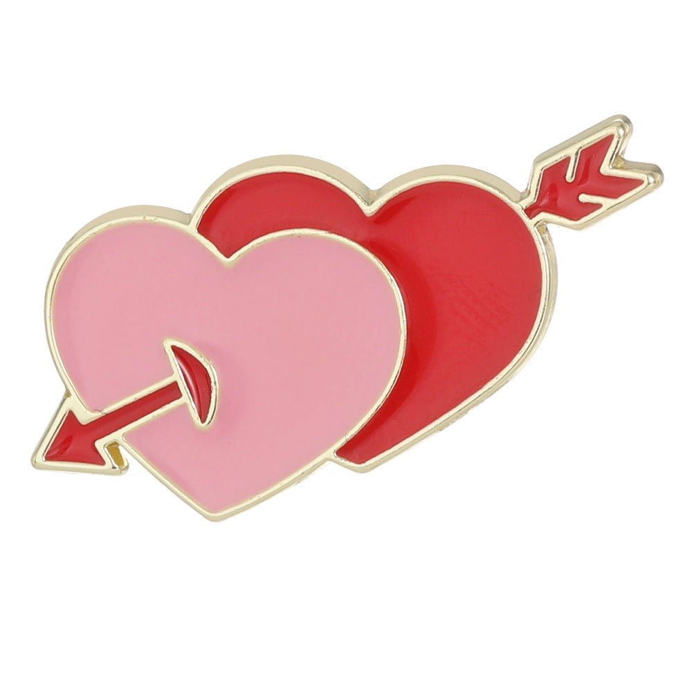 Heart Shape Letter Pin Brooch In Alloy, Perfect For Valentine's Day