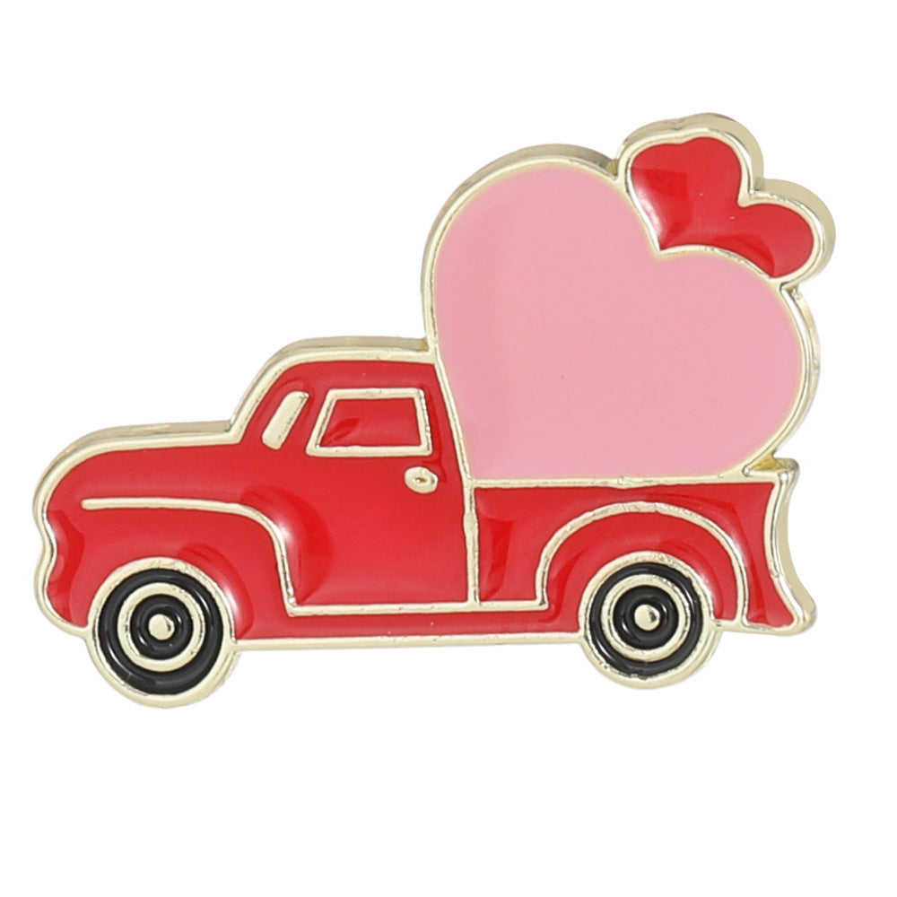 Heart Shape Letter Pin Brooch In Alloy, Perfect For Valentine's Day
