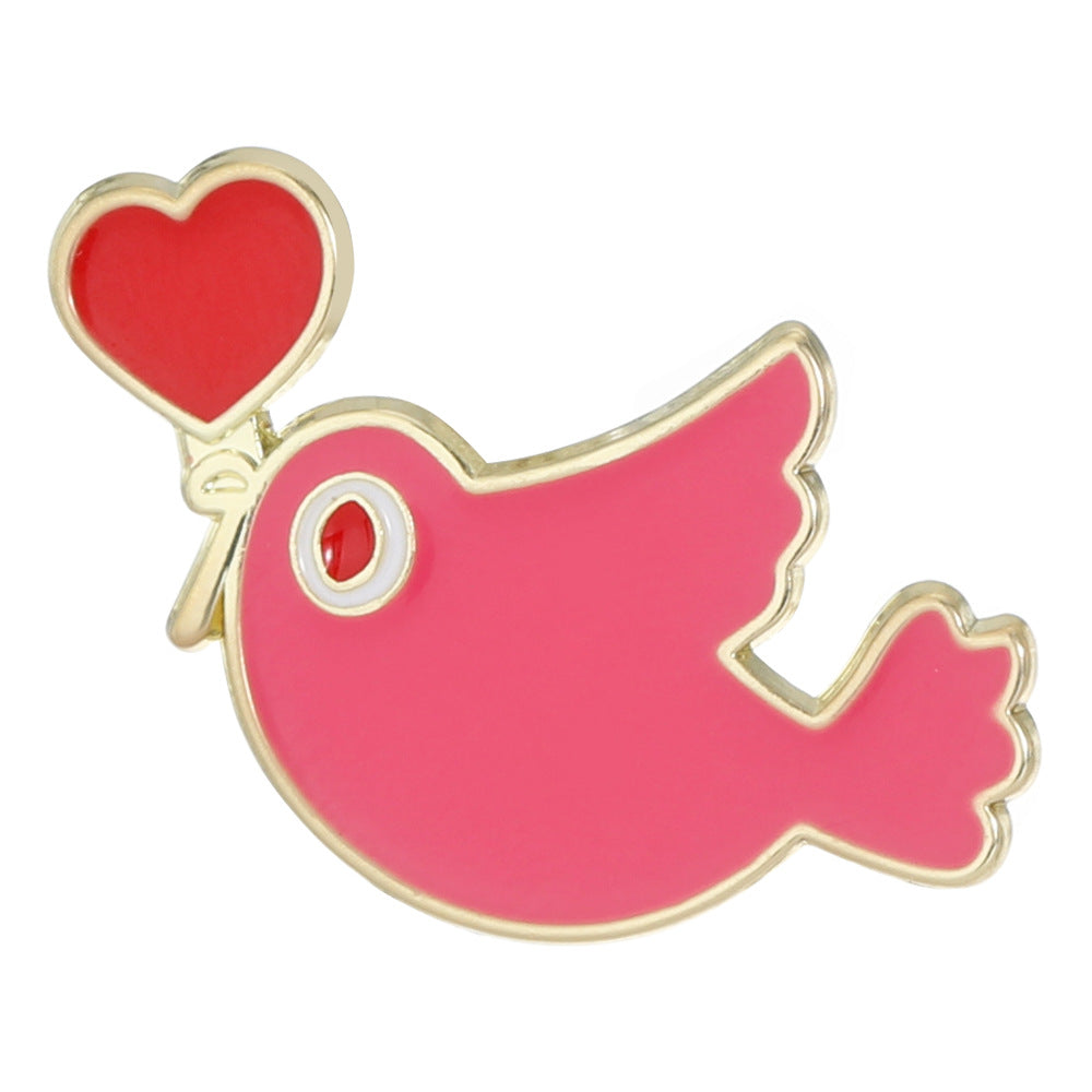 Heart Shape Letter Pin Brooch In Alloy, Perfect For Valentine's Day