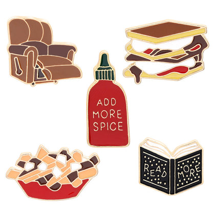 Pin Brooches Featuring French Fries Design, Stylish Food-Themed Accessories