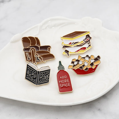 Pin Brooches Featuring French Fries Design, Stylish Food-Themed Accessories