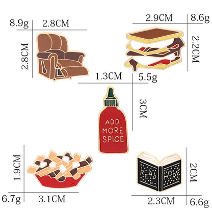 Pin Brooches Featuring French Fries Design, Stylish Food-Themed Accessories