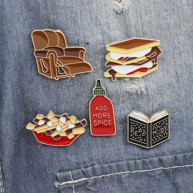 Pin Brooches Featuring French Fries Design, Stylish Food-Themed Accessories