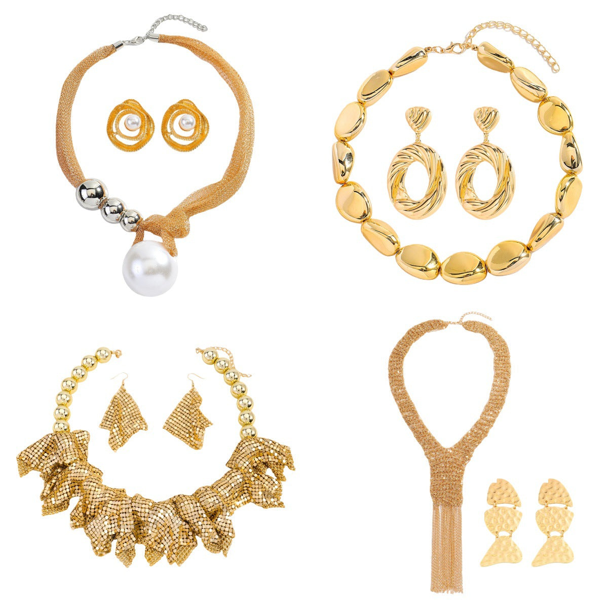 Fish Pattern Alloy Necklace In Gold Featuring Braid Craftsmanship For Elegant Style