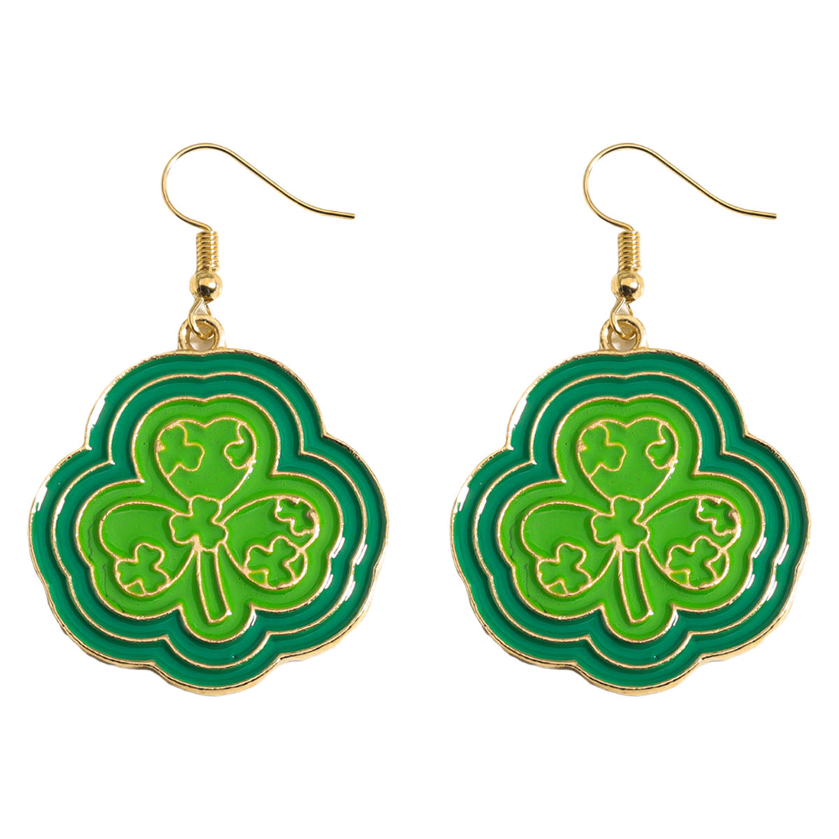 Shamrock Letter Boots Drop Earrings In Green Featuring Durable Alloy Material For St. Patrick's Day