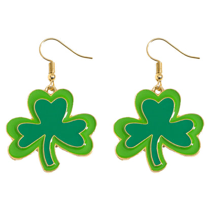 Shamrock Letter Boots Drop Earrings In Green Featuring Durable Alloy Material For St. Patrick's Day