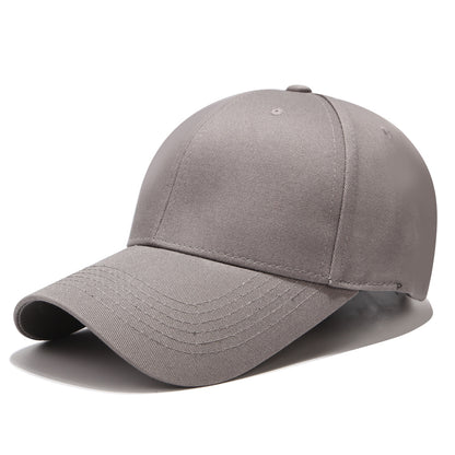 Solid Color Baseball Cap With Curved Brim In Grey, Made Of Cotton Featuring Embroidery, Suitable For Spring & Summer Adults