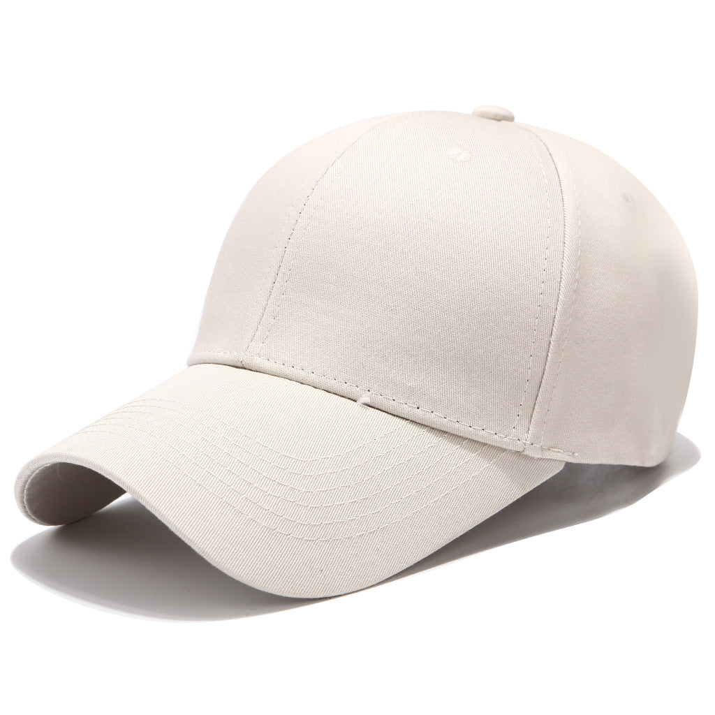 Solid Color Baseball Cap With Curved Brim In Grey, Made Of Cotton Featuring Embroidery, Suitable For Spring & Summer Adults