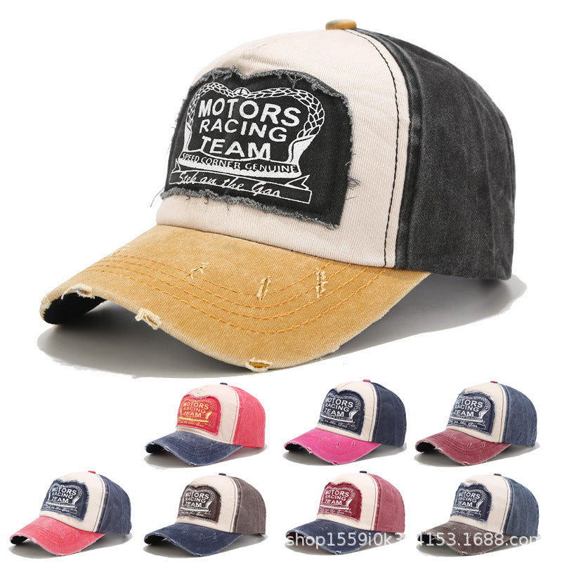 Baseball Cap With Curved Brim In Cotton Featuring Appliques, Suitable For Spring & Summer