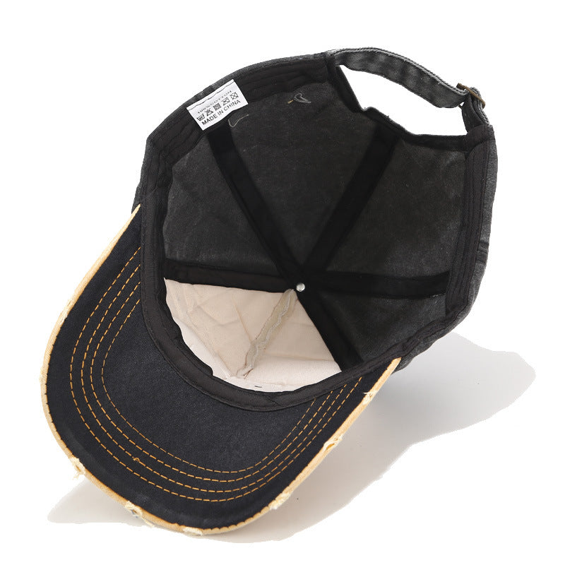 Baseball Cap With Curved Brim In Cotton Featuring Appliques, Suitable For Spring & Summer