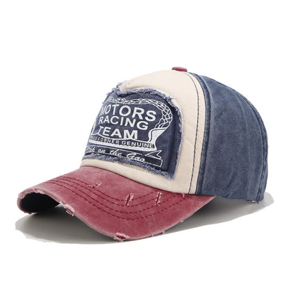 Baseball Cap With Curved Brim In Cotton Featuring Appliques, Suitable For Spring & Summer