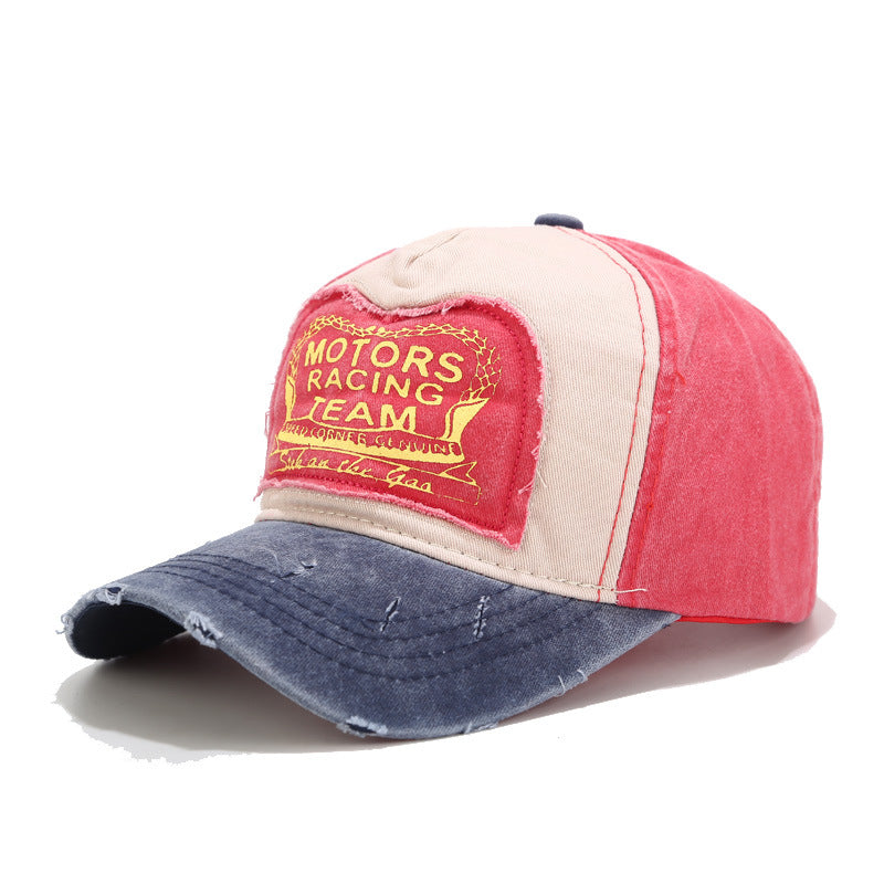 Baseball Cap With Curved Brim In Cotton Featuring Appliques, Suitable For Spring & Summer