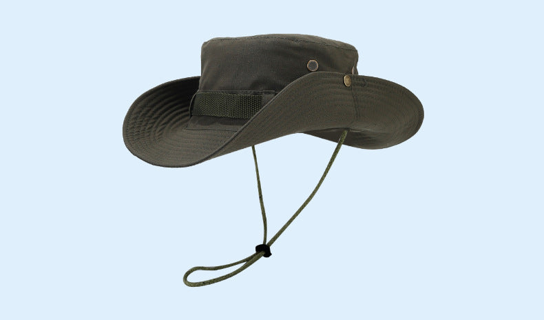 Adult Bucket Hat With Ruffles Brim In Army Green, Acrylic Material, Perfect For Spring & Summer