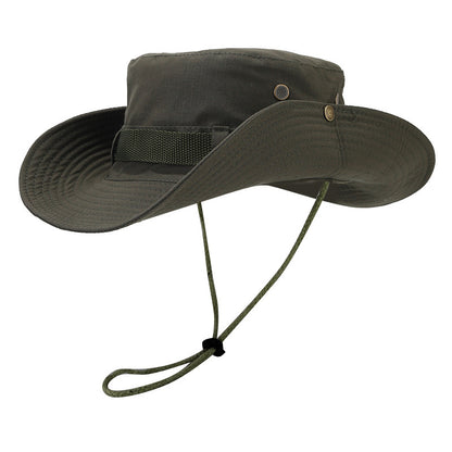 Adult Bucket Hat With Ruffles Brim In Army Green, Acrylic Material, Perfect For Spring & Summer