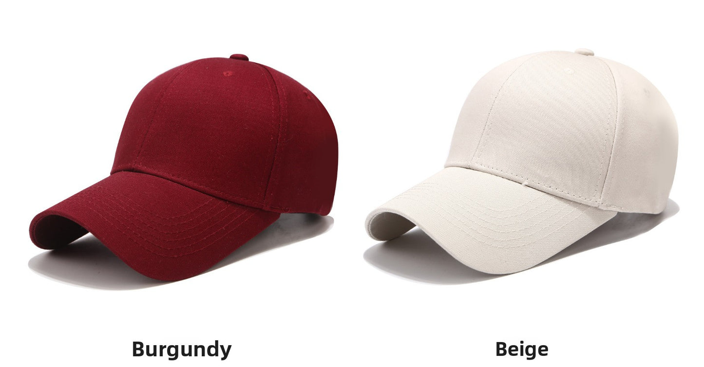 Solid Color Baseball Cap With Curved Brim In Grey, Made Of Cotton Featuring Embroidery, Suitable For Spring & Summer Adults