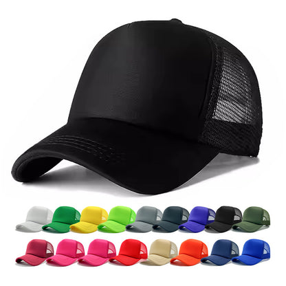 LOGO Casual Style Curved Brim Mesh Hat For Adults In Summer, Featuring Polyester Material With Embroidery Craft