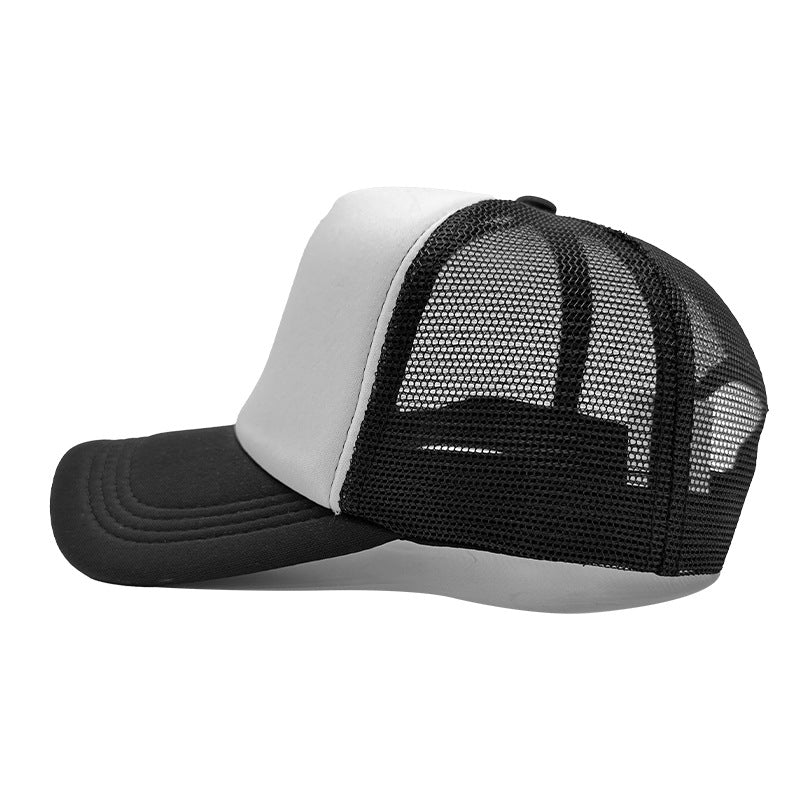 LOGO Casual Style Curved Brim Mesh Hat For Adults In Summer, Featuring Polyester Material With Embroidery Craft
