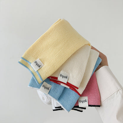 Color Block New Style Sweet Socks In White Featuring Breathable Cotton Fabric