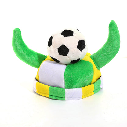 Jiaqi Green Horn Football Hat Made Of Fabric, Semi-Handmade Christmas Gift For Friends, Ideal For Travel Souvenirs
