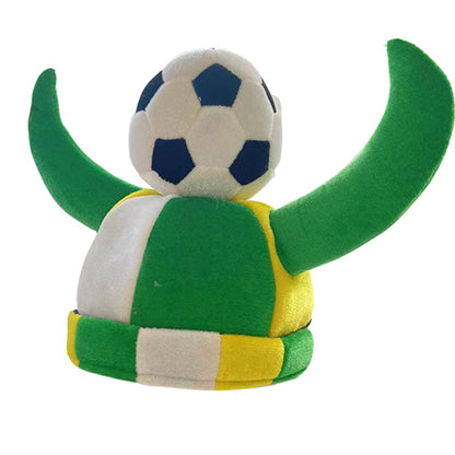 Jiaqi Green Horn Football Hat Made Of Fabric, Semi-Handmade Christmas Gift For Friends, Ideal For Travel Souvenirs