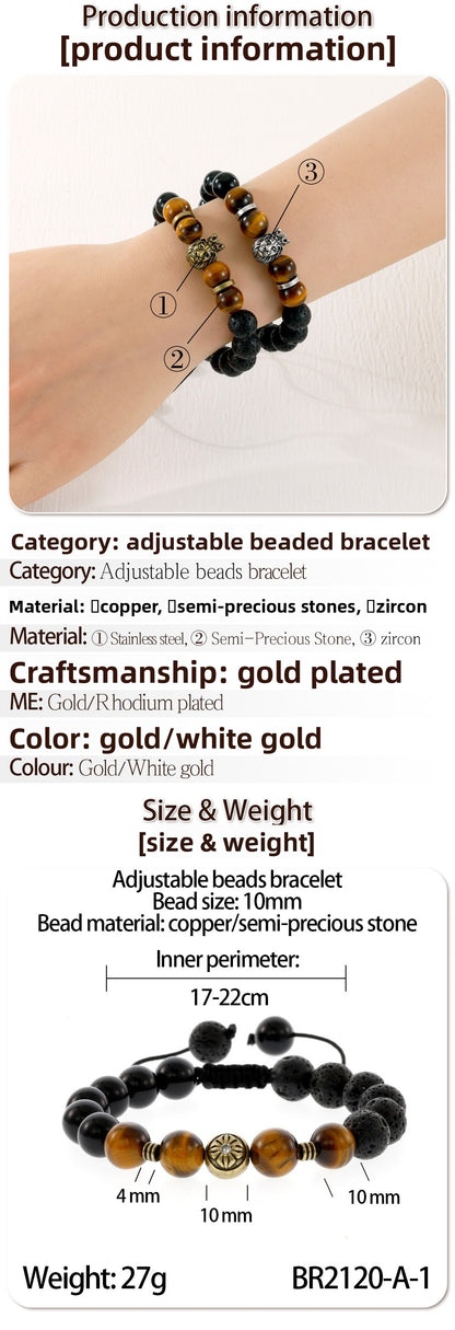 Beaded Retro Bracelets For Men In Gold And Silver, Stylish And Unique Accessories