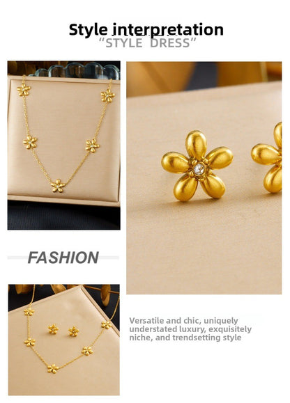 Elegant Women's Jewelry Set Featuring Beautiful Flowers Pattern, 1 Set