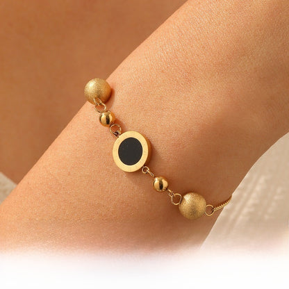 Roman Numeral Bracelet For Elegant Style Featuring Durable 304 Stainless Steel In Golden Tone