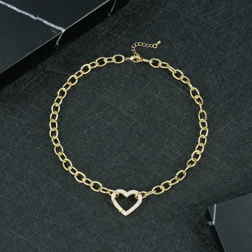 Heart Shape Necklace For Women Featuring Elegant Copper Material