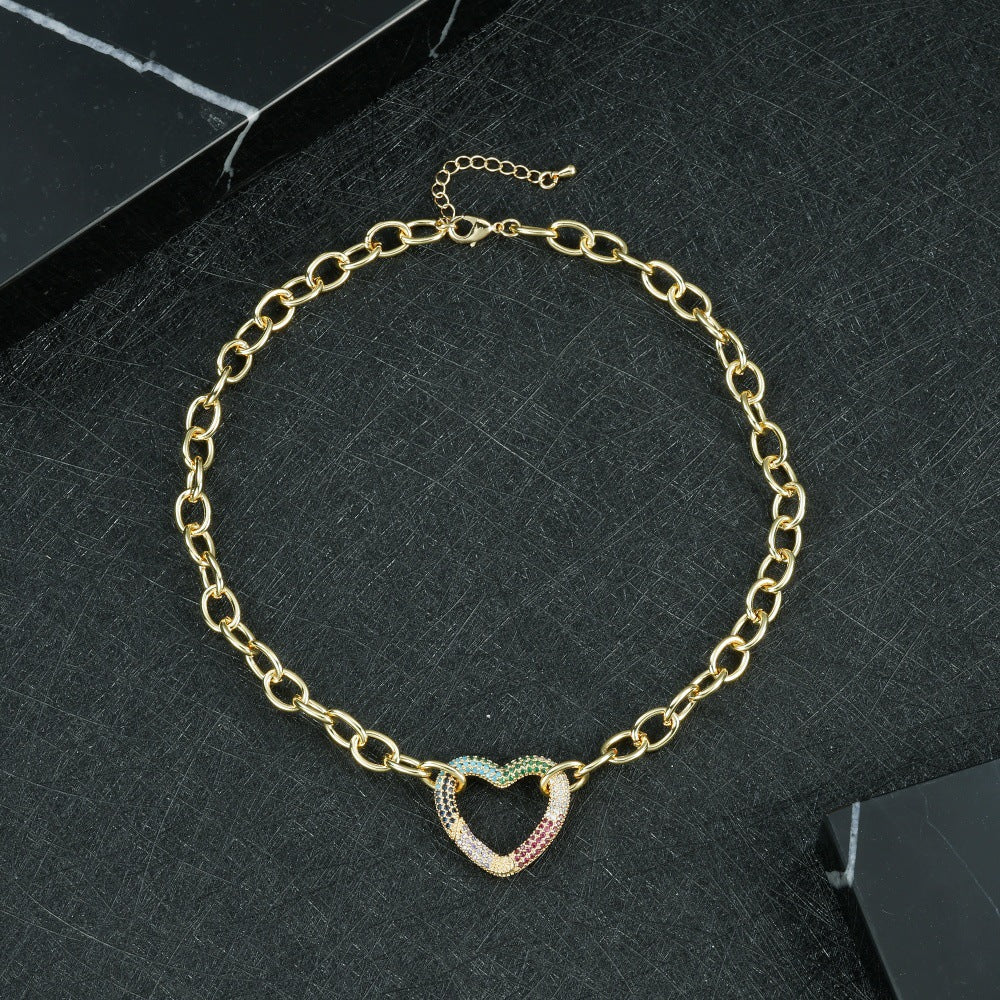Heart Shape Necklace For Women Featuring Elegant Copper Material